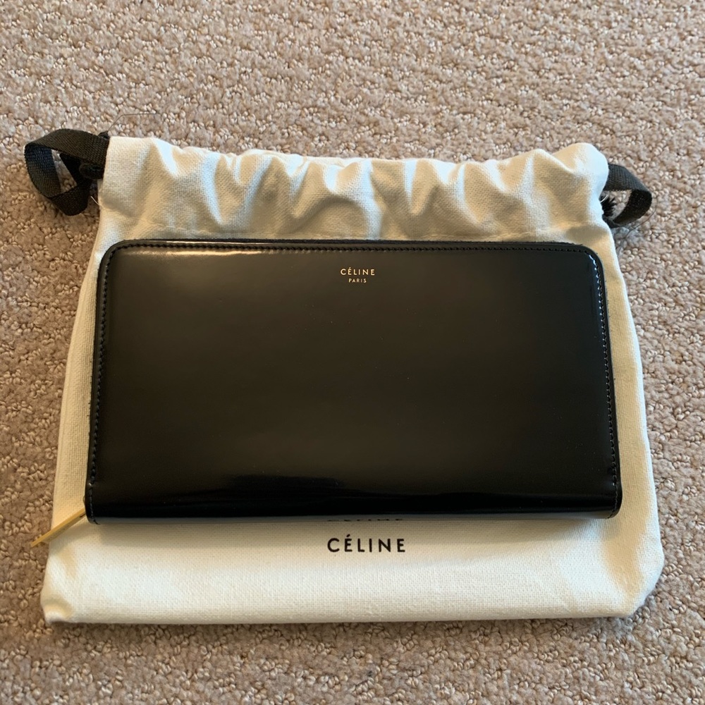 Celine Black Leather Wallet